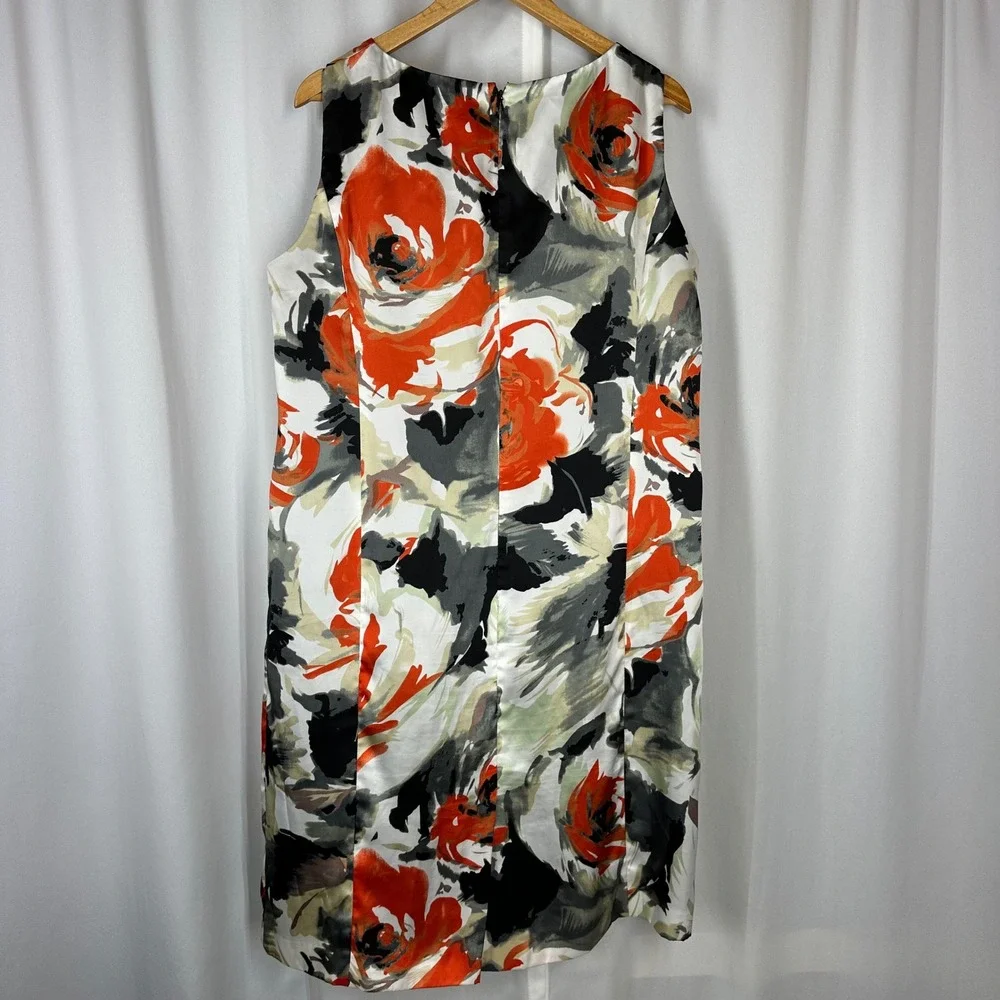 Kasper Separates Floral Sleeveless Sheath Dress Women's 16W Lined
